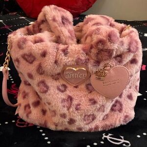Juicy Couture Blush Leopard Faux Fur Bag